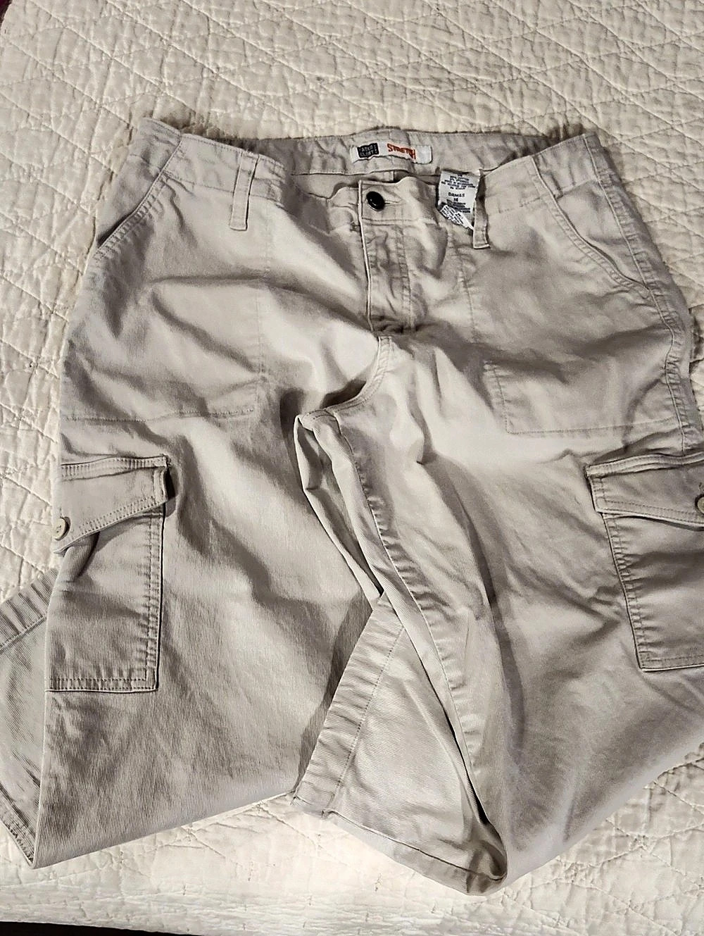 Faded Glory Cordoroy Stretch Pants In Size (14) Cream/Tan In Color